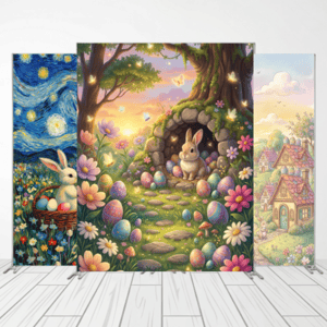 CAPA FUNDO FOTOGRÁFICO VERTICAL PÁSCOA COELHO | TECIDO PREMIUM  | VÁRIOS MODELOS - 1.50X2.20CM Tecido: Helanca 1.50x2.20CM    