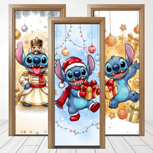 CAPA PAINEL PORTA NATAL STITCH| TECIDO PREMIUM  | VÁRIOS MODELOS - 85cm x 2.10M Tecido: Helanca 85cm x 2.10M    
