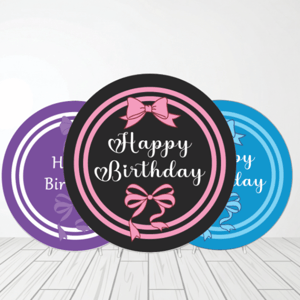 CAPA PAINEL REDONDO HAPPY BIRTHDAY | TECIDO PREMIUM  | VÁRIOS MODELOS - 1.50X1.50M E 50X50CM Tecido: Helanca 1.50x1.50m E 50X50cm    
