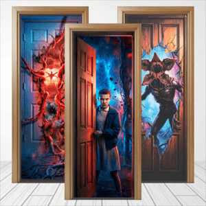 CAPA PAINEL PORTA STRANGER THINGS | TECIDO PREMIUM  | VÁRIOS MODELOS - 85cm x 2.10M Tecido: Helanca 85cm x 2.10M    