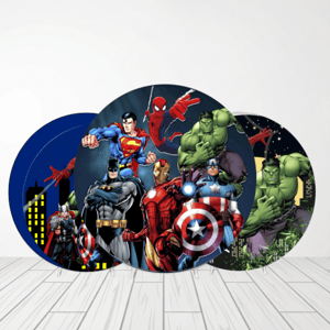 CAPA PAINEL REDONDO VINGADORES | TECIDO PREMIUM  | VÁRIOS MODELOS - 1.50X1.50M E 50X50CM Tecido: Helanca 1.50x1.50m E 50X50cm    