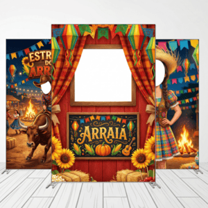 CAPA FUNDO INTERATIVO FESTA JUNINA | TECIDO PREMIUM  | VÁRIOS MODELOS - 1.50X2.20M
