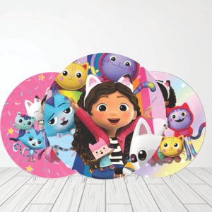 CAPA PAINEL REDONDO A CASA MÁGICA DA GABBY | TECIDO PREMIUM  | VÁRIOS MODELOS - 1.50X1.50M E 50X50CM Tecido: Helanca 1.50x1.50m E 50X50cm    