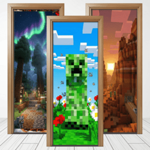 CAPA PAINEL PORTA MINECRAFT| TECIDO PREMIUM  | VÁRIOS MODELOS - 85cm x 2.10M Tecido: Helanca 85cm x 2.10M    