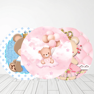 CAPA PAINEL REDONDO URSINHOS | TECIDO PREMIUM  | VÁRIOS MODELOS - 1.50X1.50M E 50X50CM Tecido: Helanca 1.50x1.50m E 50X50cm    