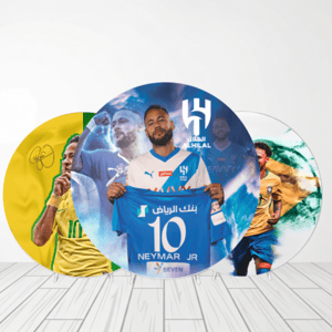 CAPA PAINEL REDONDO NEYMAR | TECIDO PREMIUM  | VÁRIOS MODELOS - 1.50X1.50M E 50X50CM Tecido: Helanca 1.50x1.50m E 50X50cm    
