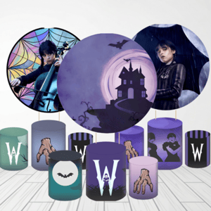 KIT CAPA PAINEL REDONDO E CILÍNDROS WANDINHA | TECIDO PREMIUM  | VÁRIOS MODELOS. Tecido: Helanca     