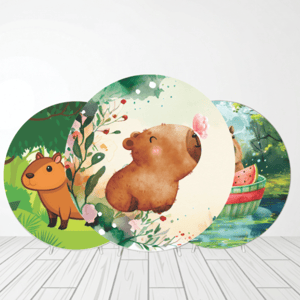 CAPA PAINEL REDONDO CAPIVARA | TECIDO PREMIUM  | VÁRIOS MODELOS - 1.50X1.50M E 50X50CM Tecido: Helanca 1.50x1.50m E 50X50cm    