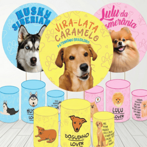 KIT CAPA PAINEL REDONDO E CILÍNDROS PETS | TECIDO PREMIUM  | VÁRIOS MODELOS. Tecido: Helanca     