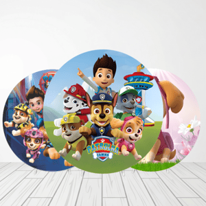 CAPA PAINEL REDONDO PATRULHA CANINA | TECIDO PREMIUM  | VÁRIOS MODELOS - 1.50X1.50M E 50X50CM Tecido: Helanca 1.50x1.50m E 50X50cm    