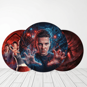 CAPA PAINEL REDONDO STRANGER THINGS | TECIDO PREMIUM  | VÁRIOS MODELOS - 1.50X1.50M E 50X50CM Tecido: Helanca 1.50x1.50m E 50X50cm    