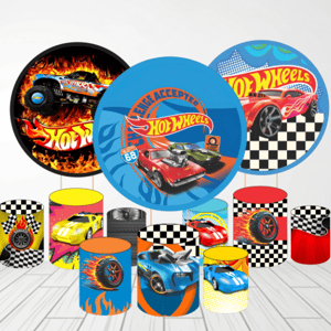 KIT CAPA PAINEL REDONDO E CILÍNDROS HOT WHEELS | TECIDO PREMIUM  | VÁRIOS MODELOS. Tecido: Helanca     