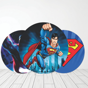 CAPA PAINEL REDONDO SUPERMAN KRIPTO SUPER HOMEM  | TECIDO PREMIUM  | VÁRIOS MODELOS - 1.50X1.50M E 50X50CM Tecido: Helanca 1.50x1.50m E 50X50cm    