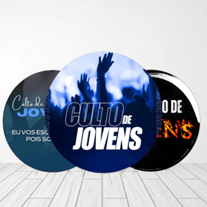 CAPA PAINEL REDONDO CULTO DE JOVENS | TECIDO PREMIUM  | VÁRIOS MODELOS - 1.50X1.50M E 50X50CM Tecido: Helanca 1.50x1.50m E 50X50cm    