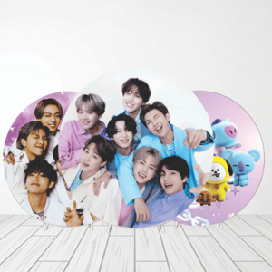 CAPA PAINEL REDONDO KPOP BTS| TECIDO PREMIUM  | VÁRIOS MODELOS - 1.50X1.50M E 50X50CM Tecido: Helanca 1.50x1.50m E 50X50cm    