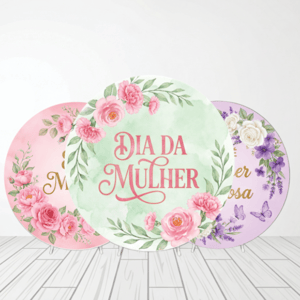 CAPA PAINEL REDONDO DIA DAS MULHERES | TECIDO PREMIUM  | VÁRIOS MODELOS - 1.50X1.50M E 50X50CM Tecido: Helanca 1.50x1.50m E 50X50cm    