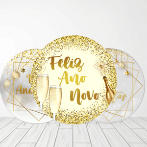 CAPA PAINEL REDONDO ANO NOVO| TECIDO PREMIUM | VÁRIOS MODELOS - 1.50X1.50M E 50X50CM Tecido: Helanca 1.50x1.50m E 50X50cm