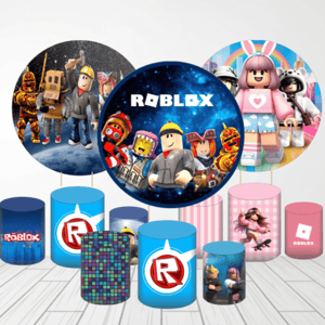 KIT CAPA PAINEL REDONDO E CILÍNDROS ROBLOX | TECIDO PREMIUM  | VÁRIOS MODELOS. Tecido: Helanca     