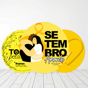 CAPA PAINEL REDONDO SETEMBRO AMARELO | TECIDO PREMIUM  | VÁRIOS MODELOS - 1.50X1.50M E 50X50CM