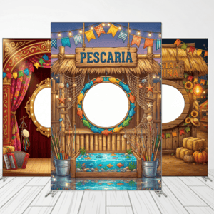 CAPA FUNDO INTERATIVO FESTA JUNINA | TECIDO PREMIUM  | VÁRIOS MODELOS - 1.50X2.20M Tecido: Helanca 1.50X2.20M    