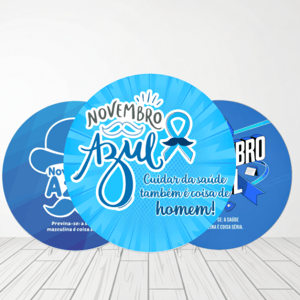 CAPA PAINEL REDONDO NOVEMBRO AZUL | TECIDO PREMIUM  | VÁRIOS MODELOS - 1.50X1.50M E 50X50CM