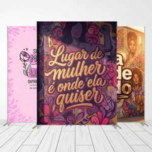 CAPA FUNDO FOTOGRÁFICO VERTICAL DIA DAS MULHERES | TECIDO PREMIUM  | VÁRIOS MODELOS - 1.50X2.20CM Tecido: Helanca 1.50x2.20CM    