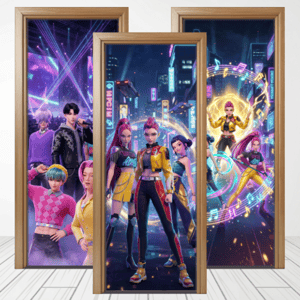 CAPA PAINEL PORTA GUERREIRAS DO KPOP| TECIDO PREMIUM  | VÁRIOS MODELOS - 85cm x 2.10M Tecido: Helanca 85cm x 2.10M    
