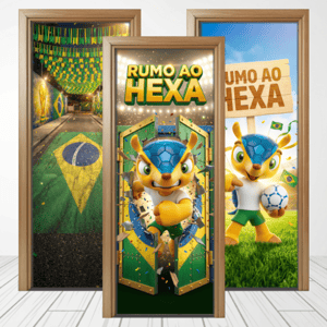 CAPA PAINEL PORTA COPA DO MUNDO| TECIDO PREMIUM  | VÁRIOS MODELOS - 85cm x 2.10M Tecido: Helanca 85cm x 2.10M    