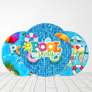 CAPA PAINEL REDONDO POOL PARTY | TECIDO PREMIUM  | VÁRIOS MODELOS - 1.50X1.50M E 50X50CM Tecido: Helanca 1.50x1.50m E 50X50cm    