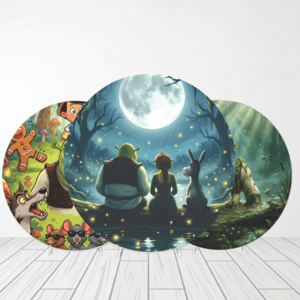 CAPA PAINEL REDONDO SHREK | TECIDO PREMIUM  | VÁRIOS MODELOS - 1.50X1.50M E 50X50CM Tecido: Helanca 1.50x1.50m E 50X50cm    