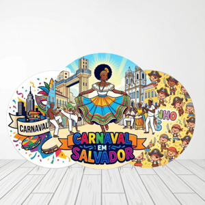 CAPA PAINEL REDONDO CARNAVAL | TECIDO PREMIUM  | VÁRIOS MODELOS - 1.50X1.50M E 50X50CM Tecido: Helanca 1.50x1.50m E 50X50cm    