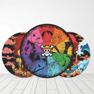 CAPA PAINEL REDONDO ANIME ONE PIECE | TECIDO PREMIUM  | VÁRIOS MODELOS - 1.50X1.50M E 50X50CM Tecido: Helanca 1.50x1.50m E 50X50cm    
