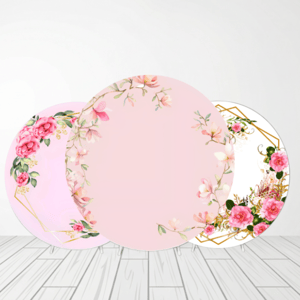 CAPA PAINEL REDONDO FLORAL| TECIDO PREMIUM  | VÁRIOS MODELOS - 1.50X1.50M E 50X50CM Tecido: Helanca 1.50x1.50m E 50X50cm    