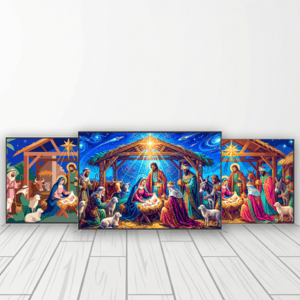 CAPA FUNDO FOTOGRÁFICO HORIZONTAL NATAL PRESÉPIO | TECIDO PREMIUM  | VÁRIOS MODELOS - 2.20X1.50M Tecido: Helanca 2.20X1.50M    