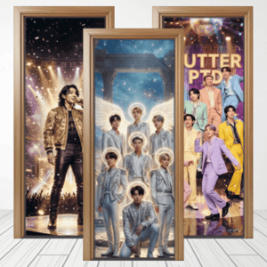 CAPA PAINEL PORTA KPOP BTS | TECIDO PREMIUM  | VÁRIOS MODELOS - 85cm x 2.10M Tecido: Helanca 85cm x 2.10M    
