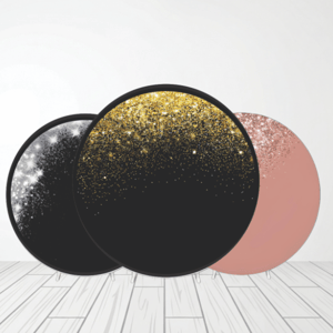 CAPA PAINEL REDONDO GLITTER| TECIDO PREMIUM  | VÁRIOS MODELOS - 1.50X1.50M E 50X50CM Tecido: Helanca 1.50x1.50m E 50X50cm    