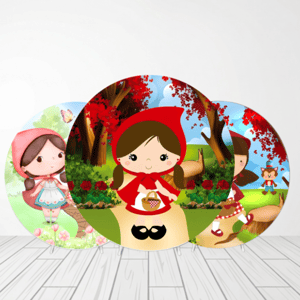 CAPA PAINEL REDONDO CHAPEUZINHO VERMELHO | TECIDO PREMIUM  | VÁRIOS MODELOS - 1.50X1.50M E 50X50CM Tecido: Helanca 1.50x1.50m E 50X50cm    