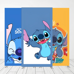 CAPA FUNDO ROMANO LILO E  STITCH  | TECIDO PREMIUM  | VÁRIOS MODELOS. - 1X2M Tecido: Helanca 1X2M    