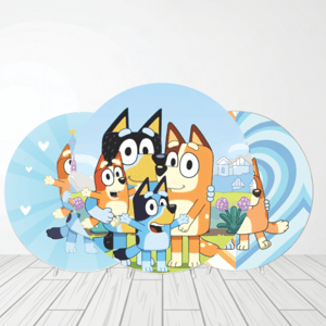 CAPA PAINEL REDONDO BLUEY | TECIDO PREMIUM  | VÁRIOS MODELOS - 1.50X1.50M E 50X50CM Tecido: Helanca 1.50x1.50m E 50X50cm    