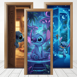 CAPA PAINEL PORTA STITCH | TECIDO PREMIUM  | VÁRIOS MODELOS - 85cm x 2.10M Tecido: Helanca 85cm x 2.10M    