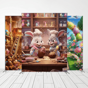 CAPA FUNDO FOTOGRÁFICO VERTICAL PÁSCOA COELHO | TECIDO PREMIUM  | VÁRIOS MODELOS - 1.50X2.20CM Tecido: Helanca 1.50x2.20CM    