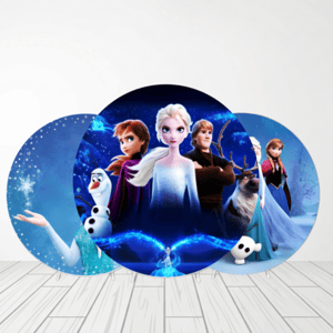 CAPA PAINEL REDONDO PRINCESA FROZEN | TECIDO PREMIUM  | VÁRIOS MODELOS - 1.50X1.50M E 50X50CM Tecido: Helanca 1.50x1.50m E 50X50cm    