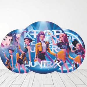 CAPA PAINEL REDONDO GUERREIRAS DO KPOP | TECIDO PREMIUM  | VÁRIOS MODELOS. 1.50X1.50M E 50X50CM Tecido: Helanca 1.50x1.50m E 50X50cm    