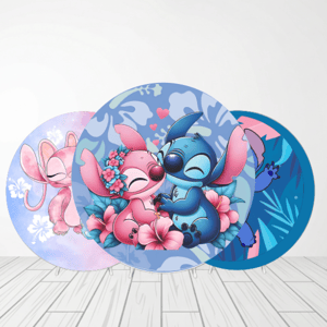 CAPA PAINEL REDONDO STITCH | TECIDO PREMIUM  | VÁRIOS MODELOS - 1.50X1.50M E 50X50CM Tecido: Helanca 1.50x1.50m E 50X50cm    