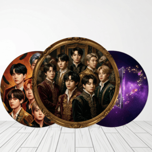 CAPA PAINEL REDONDO KPOP BTS| TECIDO PREMIUM  | VÁRIOS MODELOS - 1.50X1.50M E 50X50CM Tecido: Helanca 1.50x1.50m E 50X50cm    