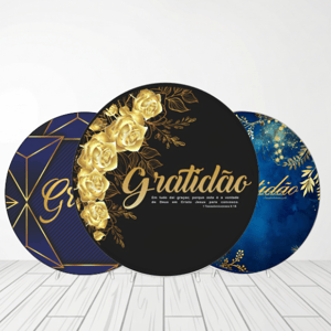 CAPA PAINEL REDONDO GRATIDÃO | TECIDO PREMIUM  | VÁRIOS MODELOS. 1.50X1.50M E 50X50CM Tecido: Helanca 1.50x1.50m E 50X50cm    