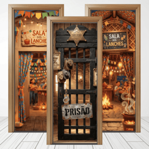 CAPA PAINEL PORTA FESTA JUNINA | TECIDO PREMIUM  | VÁRIOS MODELOS - 85cm x 2.10M Tecido: Helanca 85cm x 2.10M    