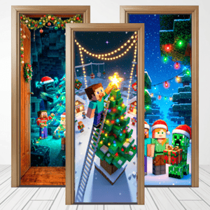 CAPA PAINEL PORTA MINECRAFT| TECIDO PREMIUM  | VÁRIOS MODELOS - 85cm x 2.10M Tecido: Helanca 85cm x 2.10M    