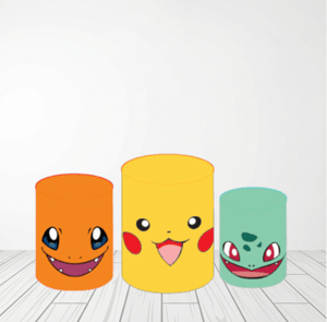 TRIO CAPA DE CILINDROS POKEMON | TECIDO PREMIUM Tecido: Helanca 1.50x1.50m E 50X50cm    