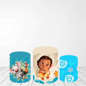 TRIO CAPA DE CILINDROS PRINCESA MOANA | TECIDO PREMIUM Tecido: Helanca 1.50x1.50m E 50X50cm    